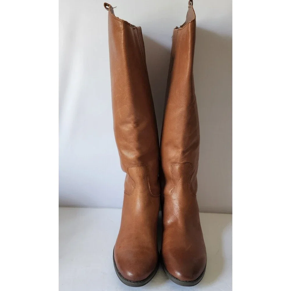 Sam Edelman Penny tall Riding Brown Boots Whiskey British tan size 6 M